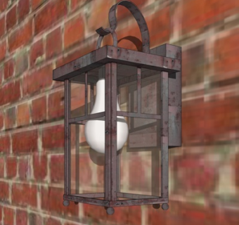 工业风铁艺壁灯su模型