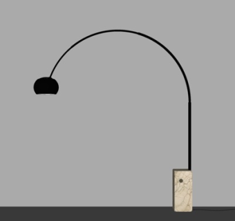 现代金属落地灯su模型