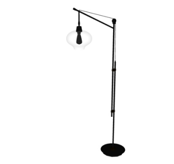 现代金属玻璃落地灯su模型