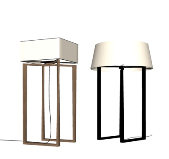 现代金属落地灯su模型