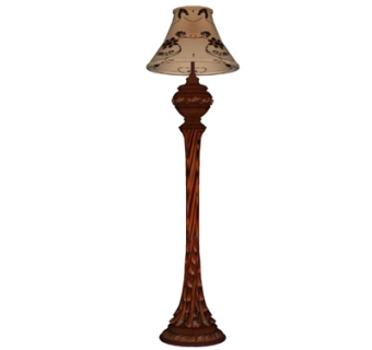 欧式古典实木落地灯su模型