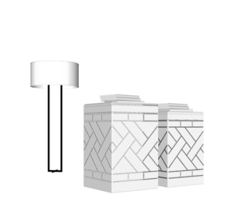 现代金属落地灯su模型