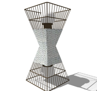 现代金属草坪灯su模型