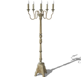 欧式金属烛台落地灯su模型