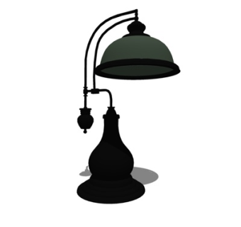 欧式金属台灯su模型