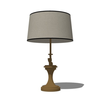 现代金属台灯su模型