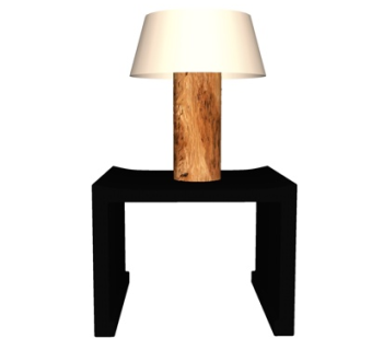 现代实木台灯su模型