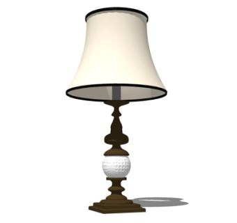 欧式金属台灯su模型