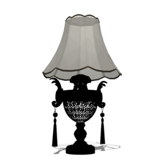 欧式金属台灯su模型