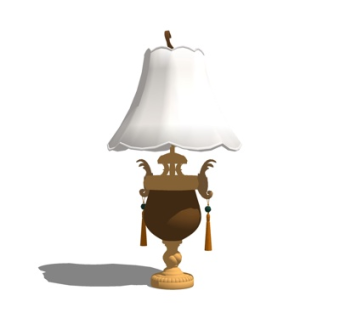 欧式金属台灯su模型