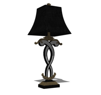 欧式金属台灯su模型