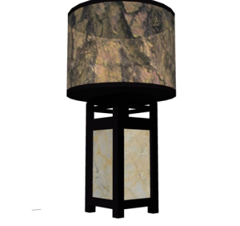 新中式金属台灯su模型