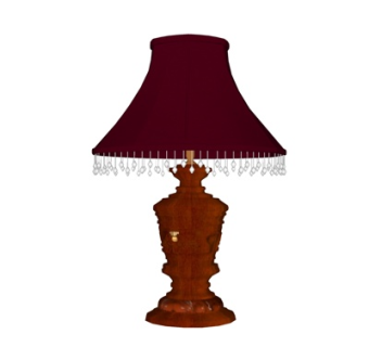 美式实木台灯su模型