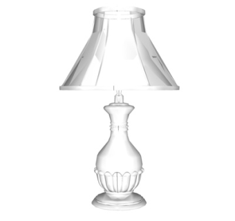 现代陶瓷台灯su模型