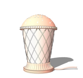 现代蘑菇台灯su模型