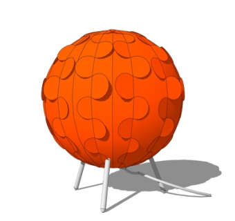 现代球形台灯su模型