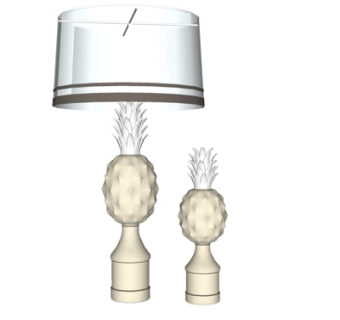 现代菠萝台灯su模型