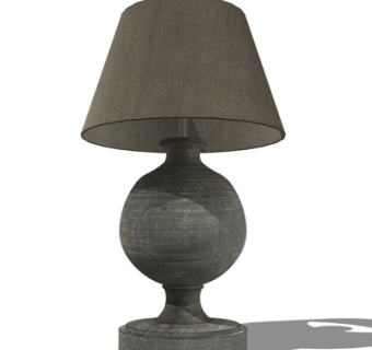 新中式陶瓷台灯su模型