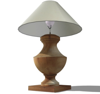 现代实木台灯su模型