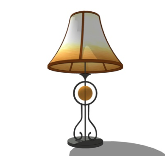 欧式铁艺台灯su模型