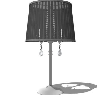 欧式金属台灯su模型