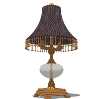 东南亚金属台灯su模型