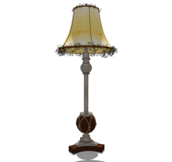 欧式金属台灯su模型