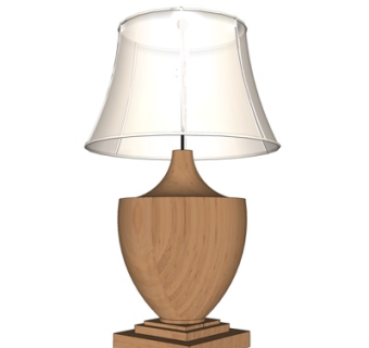 现代实木台灯su模型