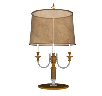 欧式金属台灯su模型