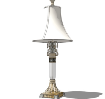 欧式金属台灯su模型