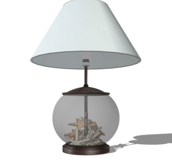 现代玻璃台灯su模型