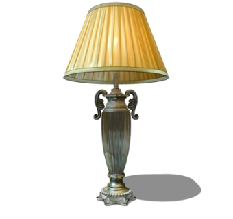 欧式古典金属台灯su模型