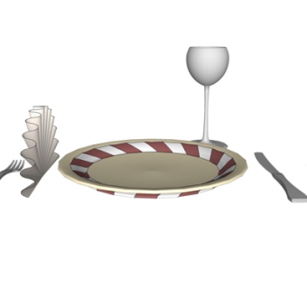 现代餐具su模型