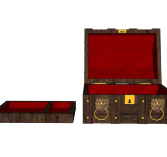 中式饰品盒su模型