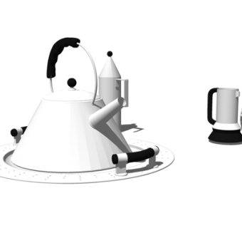 现代茶壶su模型
