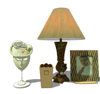 简欧装饰品su模型