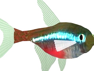 现代红绿灯鱼su模型