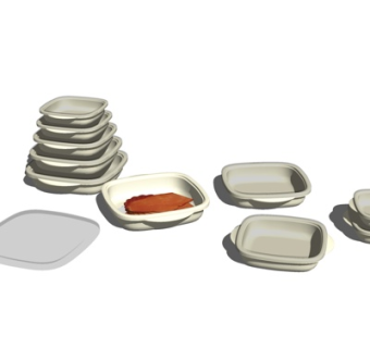 现代餐具su模型