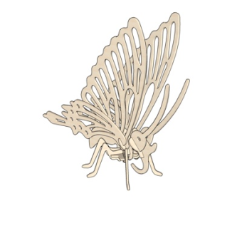 现代木质蝴蝶su模型