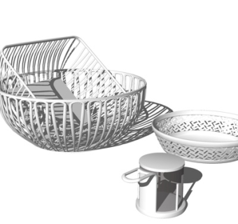 现代餐具su模型