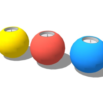 现代蜡烛台灯su模型