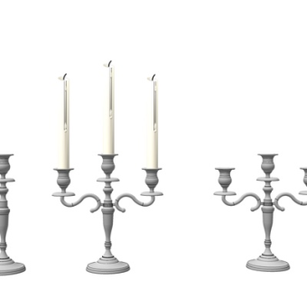 简欧蜡烛台灯su模型