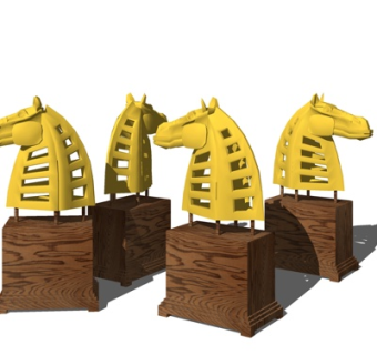 简欧装饰品su模型