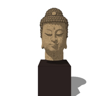 中式佛像装饰品su模型