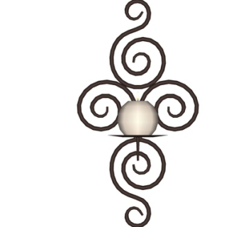 简欧铁艺蜡烛壁灯su模型