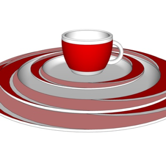 现代餐具su模型