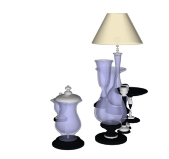 简欧装饰品su模型