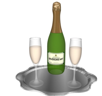 现代香槟酒su模型