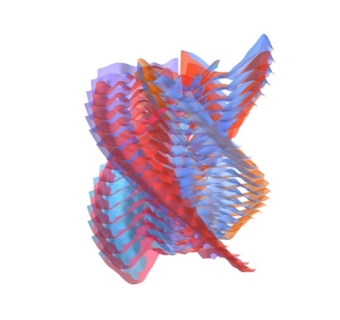 现代彩色玻璃雕塑小品su模型