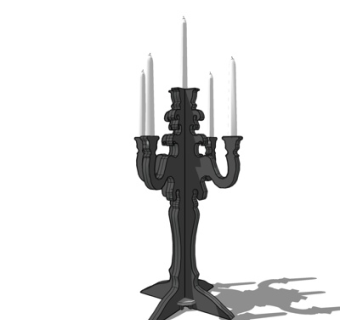 欧式蜡烛台灯su模型